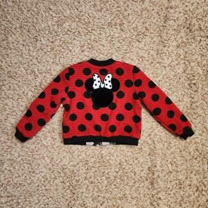 Disney Minnie Mouse Pippa & Julie Polka Dot Sweater Jacket Back Minnie Design‎